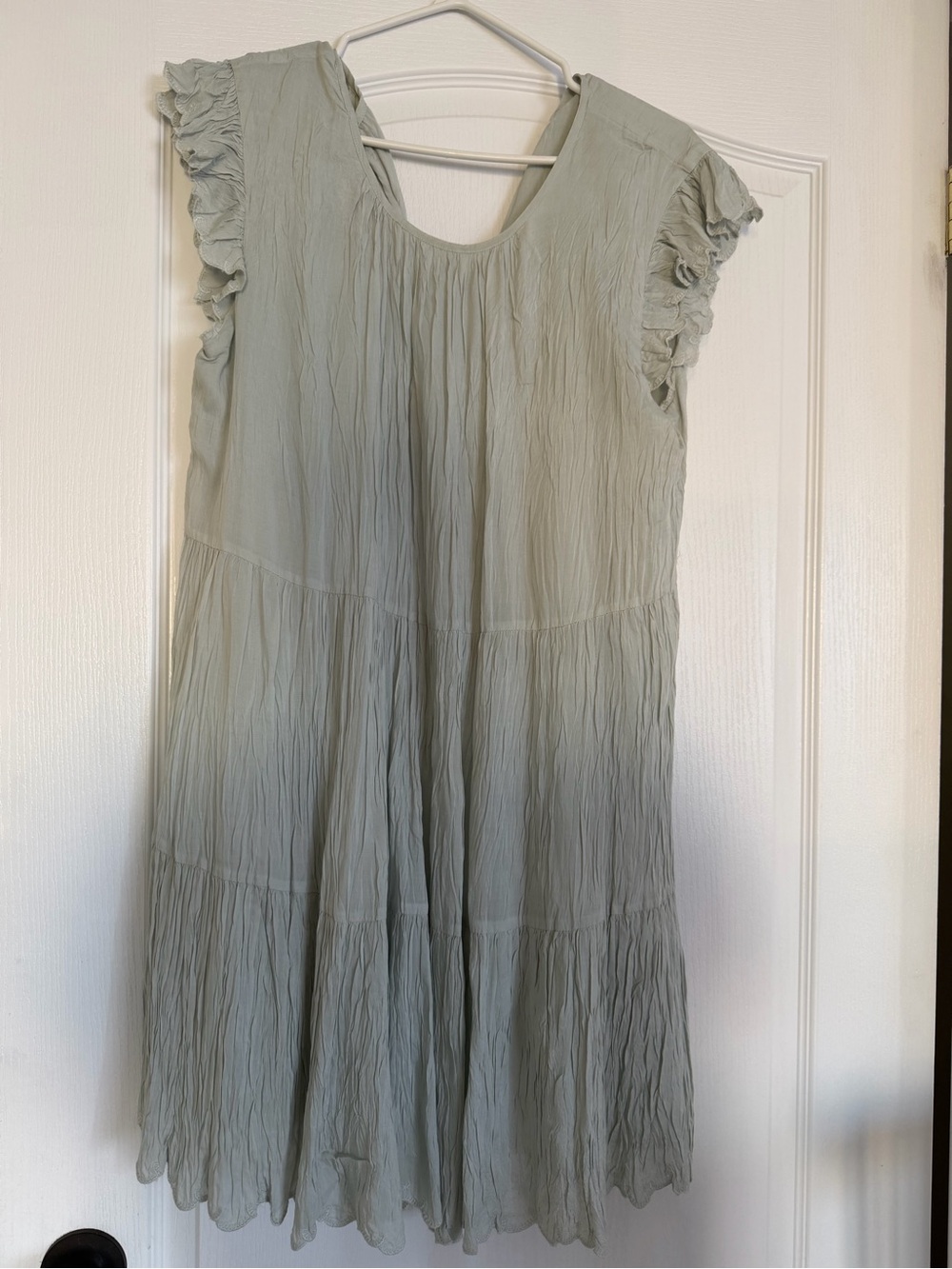 Wilfred Sage Green Tiered Ruffle Sleeve Dress